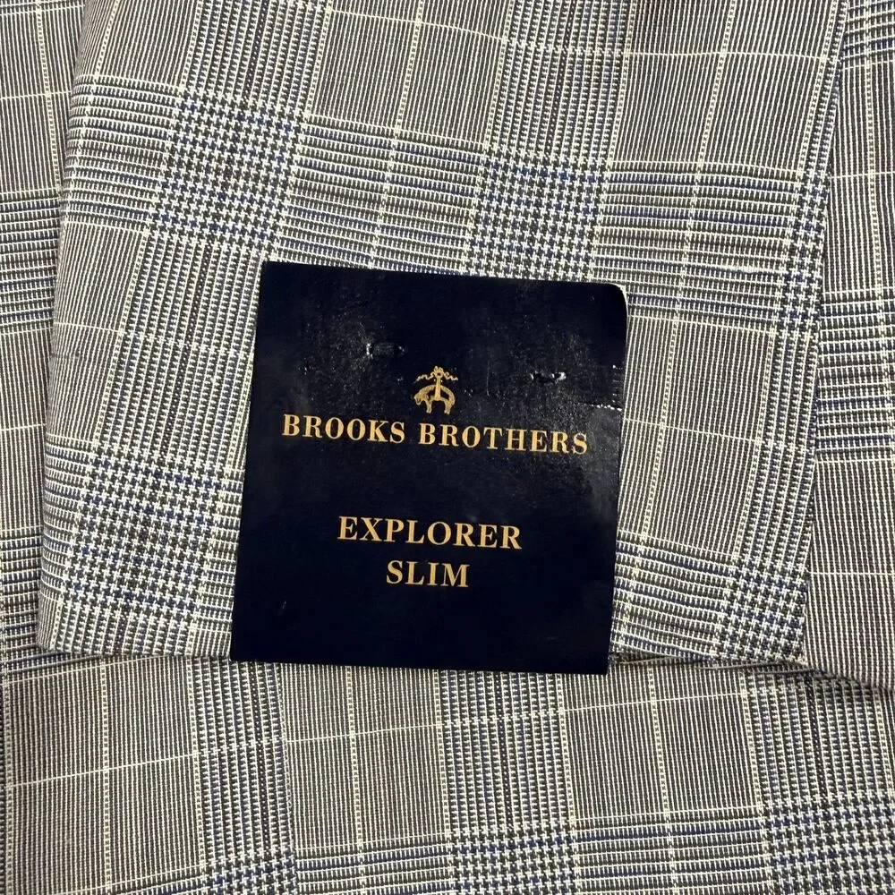 NWT Brooks Brothers Explorer Slim Glen Plaid Wool Blazer Size 42R